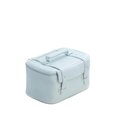 Bey Berk International Bey-Berk International BB264L Light Blue Leatherette Travel Makeup Case with 3 Removable Compartments BB264L